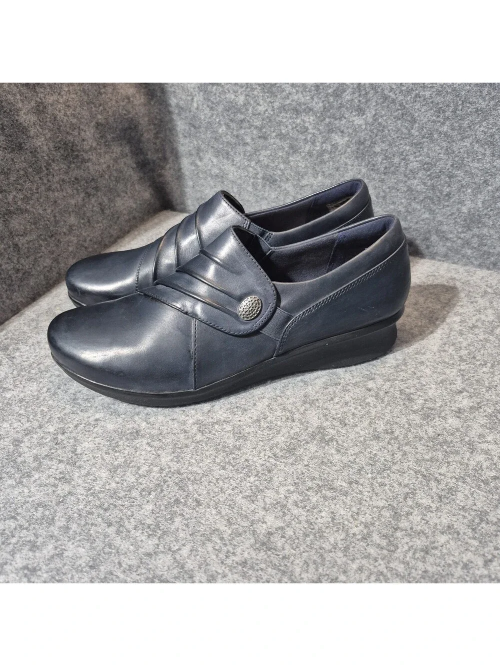 Women's Collection By Clarks Hope Roxanne Blue Leather Shoes 8M Casual Dressy